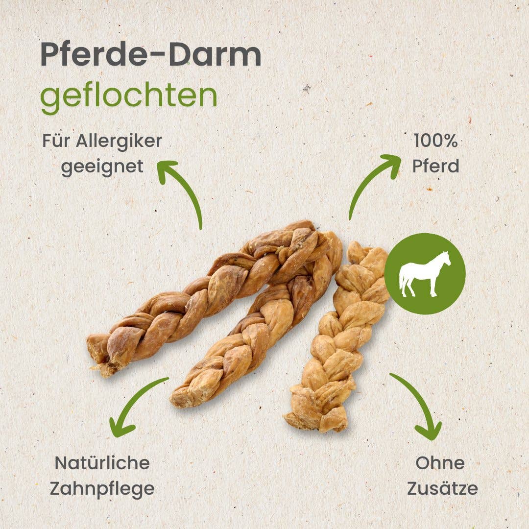 Paardendarm, gevlochten