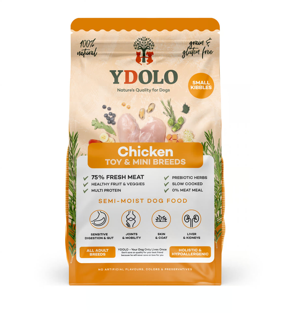 YDOLO Chicken MINI Semi Moist Hondenvoer